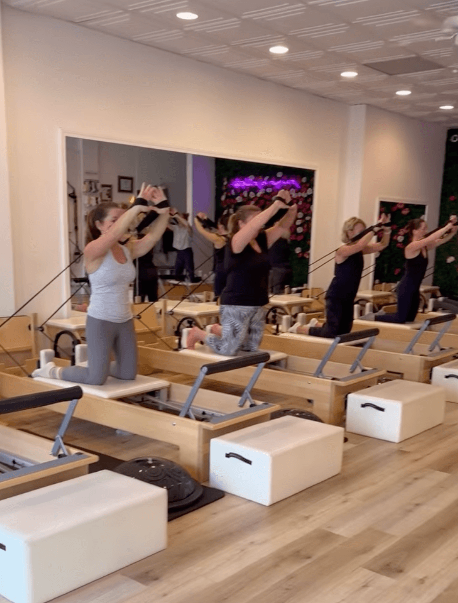 Studio Reformers and Sitting Boxes in Adobe White