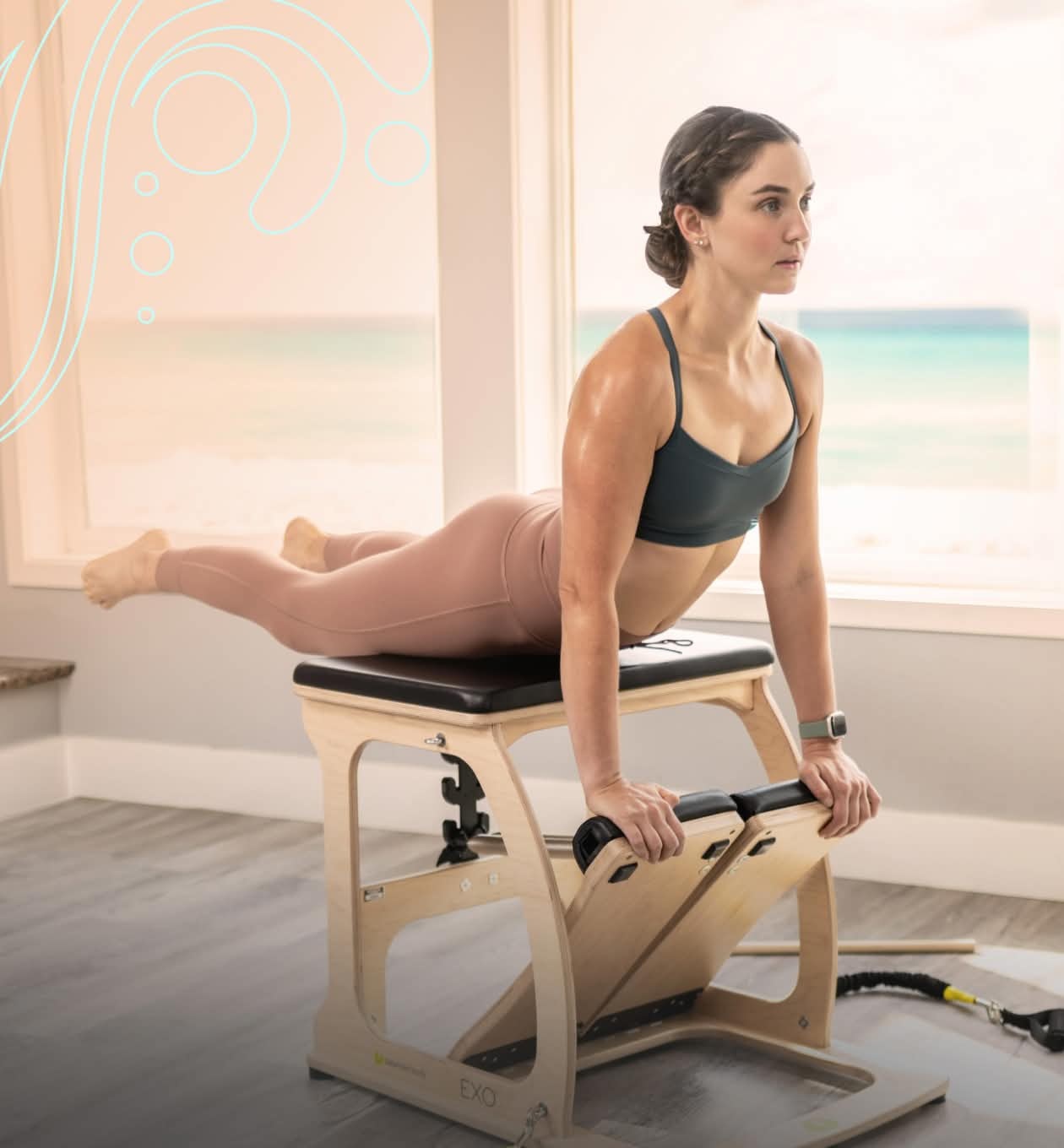 woman on pilates chair