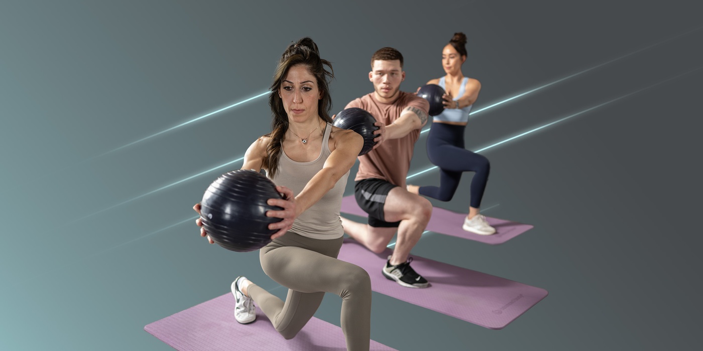 mat pilates with exercise balls